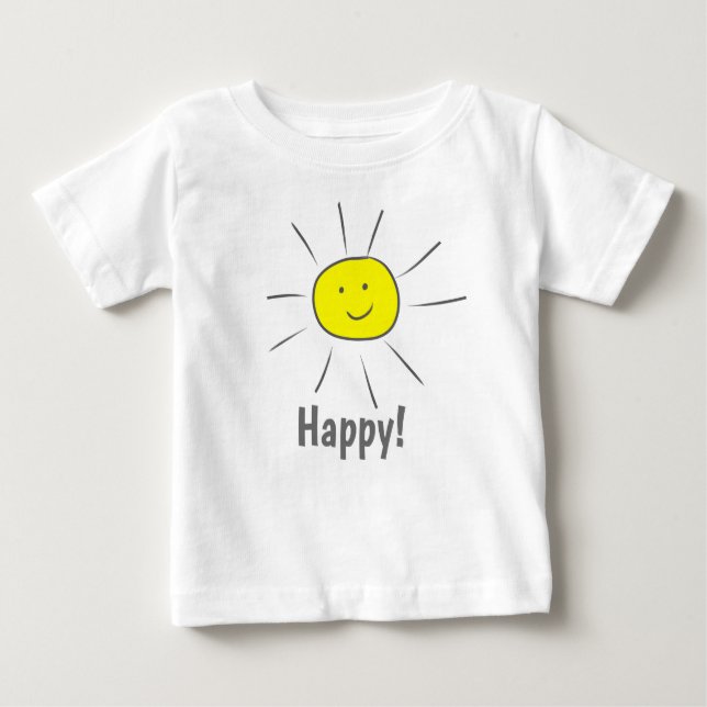 Happy Yellow Sun mit Smiley  Baby T-shirt (Vorderseite)