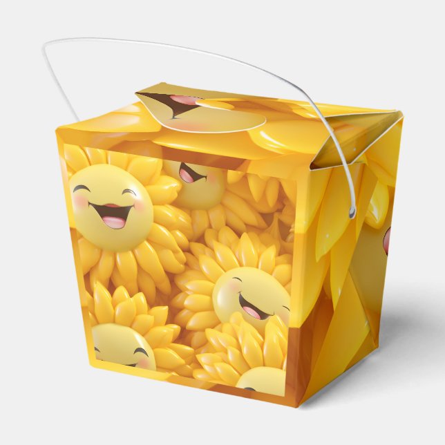 Happy Yellow Sunblumen Geschenkschachtel (Rückseite)