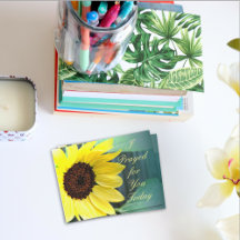 Happy Yellow Sunflower Thinking you Postcard