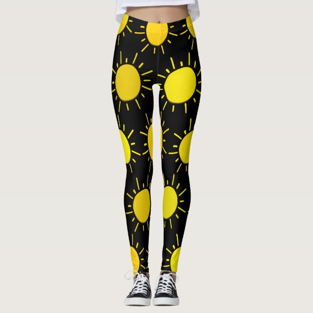 Happy Yellow Sunshine Fashion Leggings (Vorderseite)