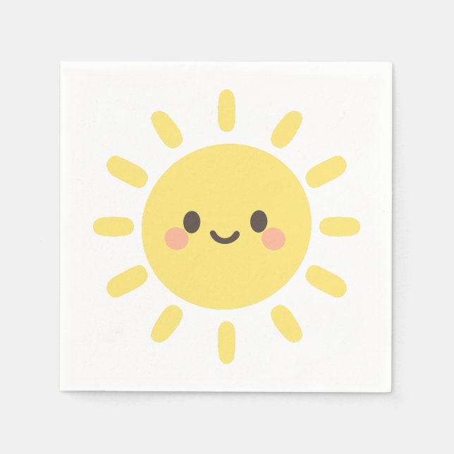 Happy Yellow Sunshine with a Smiling Face  Serviette (Vorderseite)