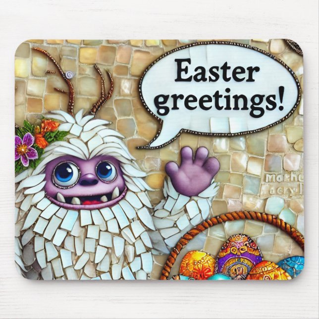 HAPPY YETI'S EASTER GREETINGS Eggs ~ Mousepad (Vorne)