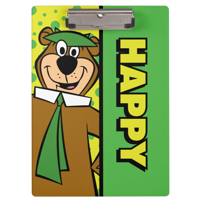 Happy Yogi Bear Klemmbrett (Vorderseite)