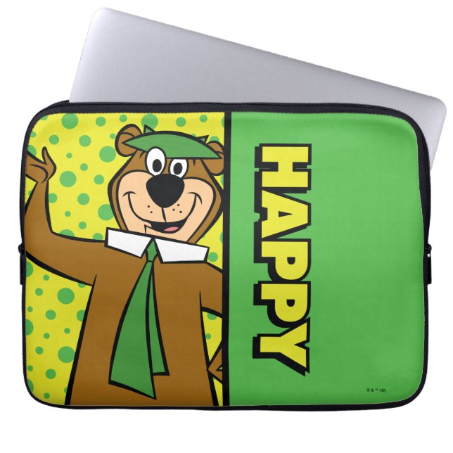 Happy Yogi Bear Laptopschutzhülle (Vorderseite)