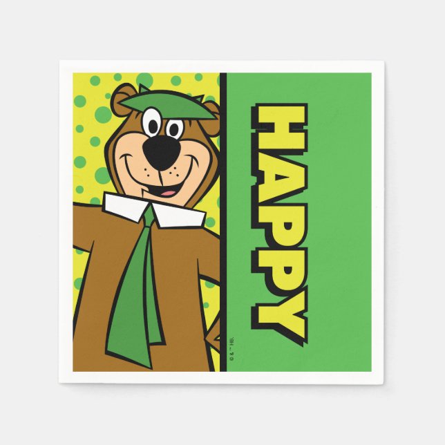 Happy Yogi Bear Serviette (Vorderseite)