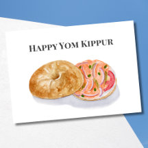 Happy Yom Kippur WasserfarbenBagels Rauchlachs