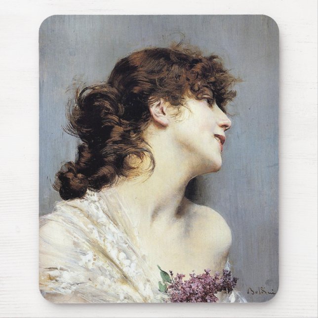 Happy Young Women (von Giovanni Boldini) Mousepad (Vorne)