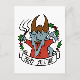 Happy Yuletide Krampus Postkarte