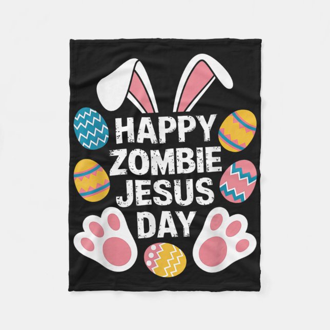 Happy Zombie Jesus Day Oster Zombie Fleecedecke (Vorderseite)