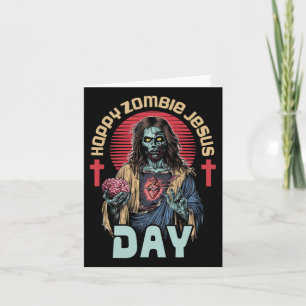 Happy Zombie Jesus Day Skeleton Horror Christ Hall Karte