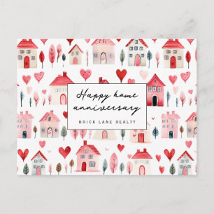 Happy Zuhause Anniversary Niedlich House Houses Re Postkarte