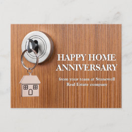 Happy Zuhause Anniversary Real Anwesen Key in Door Postkarte