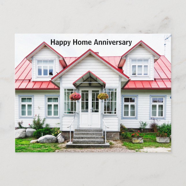 Happy Zuhause Anniversary Real Anwesen Postkarte (Vorderseite)