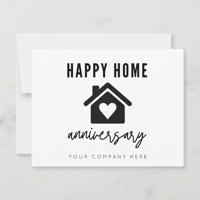 Happy Zuhause Anniversary Realty Karte (Vorderseite)