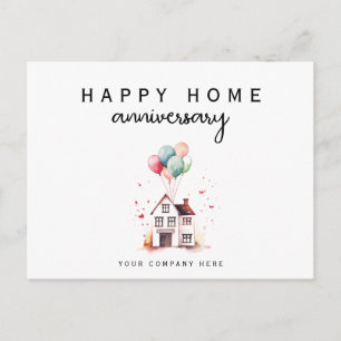 Happy Zuhause Anniversary Watercolor House Realty Postkarte