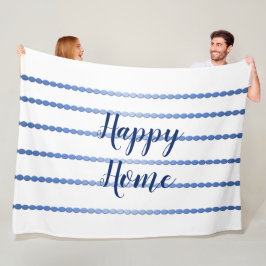Happy Zuhause Blue Stripes Fleece Blanket