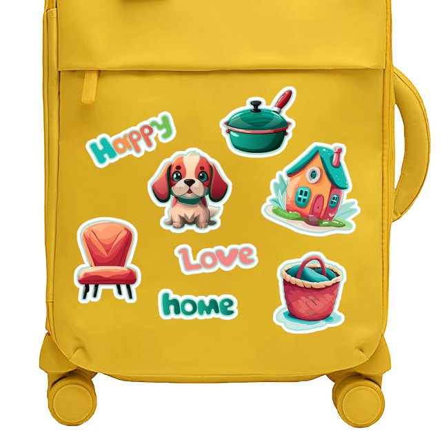 Happy Zuhause Niedlich Puppy Stickers Set Aufkleber (Von Creator hochgeladen)