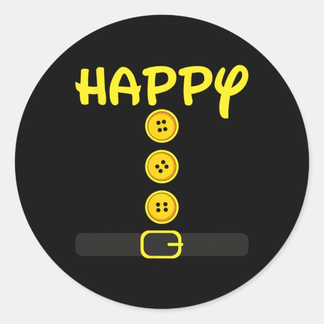 Happy Zwarf Halloween Kostümfarbe Familie Matchin Runder Aufkleber (Vorderseite)