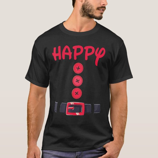 Happy Zwarf Halloween Kostümfarbe passt glücklich  T-Shirt (Vorderseite)