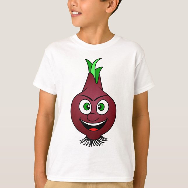 Happy Zwiebel Vegane Pflanzensammlung T-Shirt (Vorderseite)