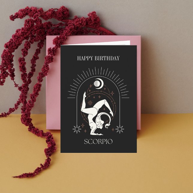 HappyBirthday Mystic Scorpio Zodiac Horoskop Card Einladung (HappyBirthday Mystic Scorpio Zodiac Horoscope Card)