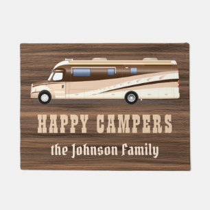 Happycpers rustikales Holz RV Camping Familie Fußmatte