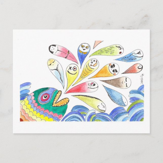 HappyFish Postkarte (Vorderseite)