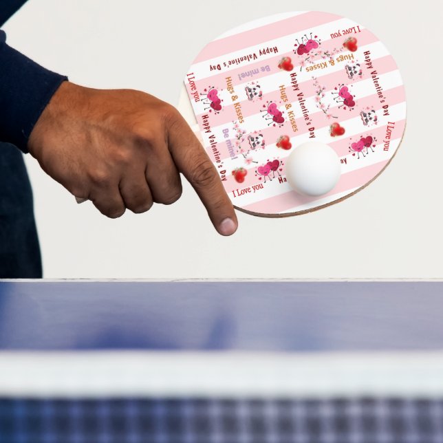 HappyValentine's Day Ping Pong PaddleCouple Hearts Tischtennis Schläger (InSitu)