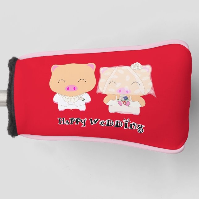 HappyWedding Golf Headcover (Vorderseite)