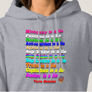 HappyWorkT FASCISM IST EIN LIE, RAINBOW MENSCHENRE Hoodie
