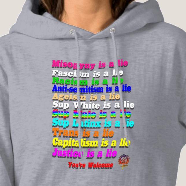 HappyWorkT FASCISM IST EIN LIE, RAINBOW MENSCHENRE Hoodie (Von Creator hochgeladen)