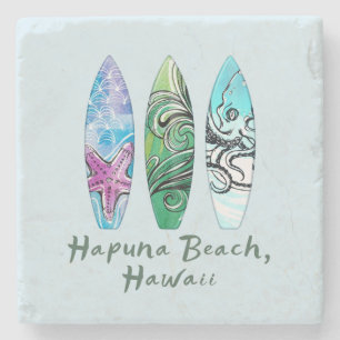 Hapuna Beach Hawaii Surfboards Steinuntersetzer