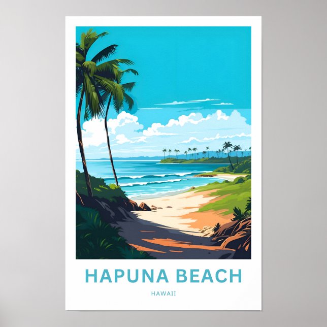 Hapuna Beach Hawaii Travel Print Poster (Vorne)