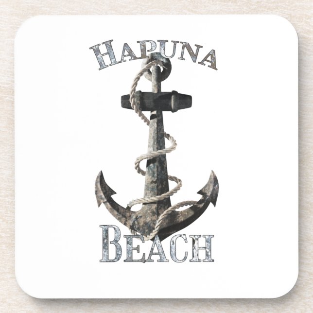 Hapuna Beach Hawaii Urlaub Nautical Anchor Getränkeuntersetzer (Vorderseite)