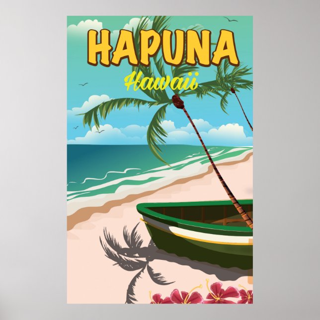 Hapuna Hawaii Reiseplakat Poster (Vorne)