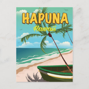 Hapuna Hawaii Reiseplakat Postkarte