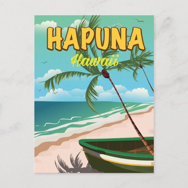 Hapuna Hawaii Reiseplakat Postkarte (Vorderseite)