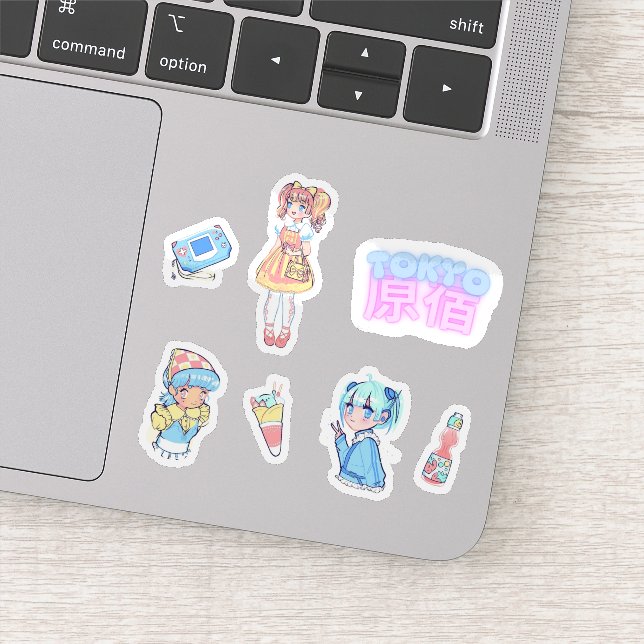 Harajuku Anime Girl Aufkleber (Detail)