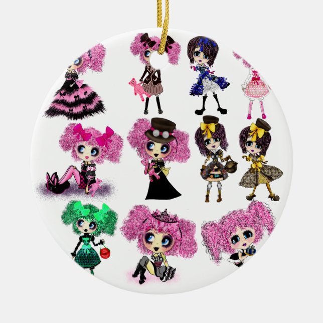 Harajuku Girls - Lolita fashionistas Keramikornament (Vorne)