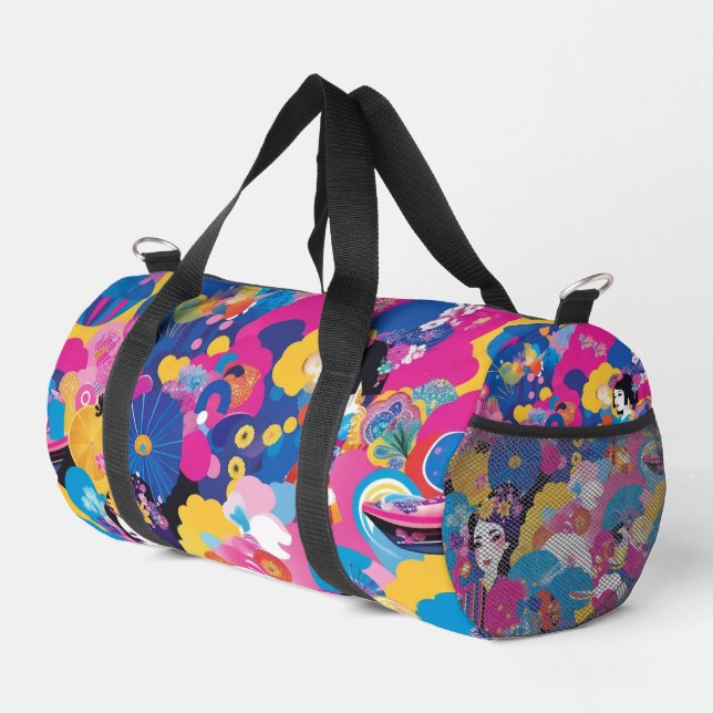Harajuku-Muster Duffle Bag (Rechte Ecke)
