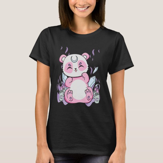 Harajuku Panda und Nu Goth Bear für Niedlichen Hor T-Shirt (Vorderseite)