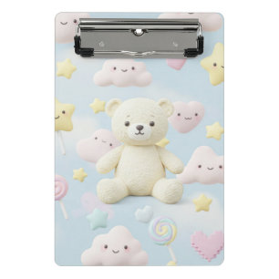Harajuku-Stil: Wolken und Sterne von Natasha Us Mini Klemmbrett
