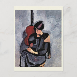 Harald Giersing - Dame foran en gitarre Postkarte