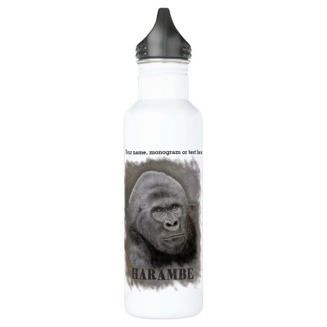 Harambe (Graphite Zeichnend) Edelstahlflasche (Links)