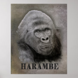 Harambe (Graphite Zeichnend) Poster