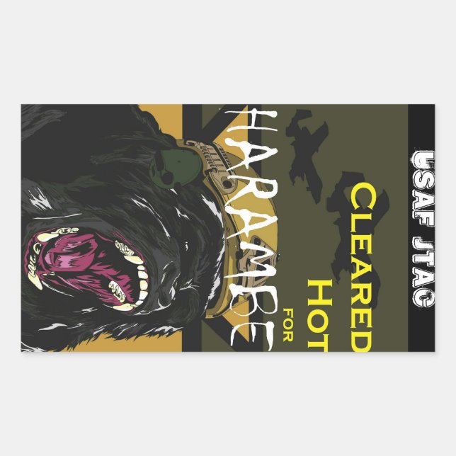 Harambe, JTAC Rechteckiger Aufkleber (Vorderseite)