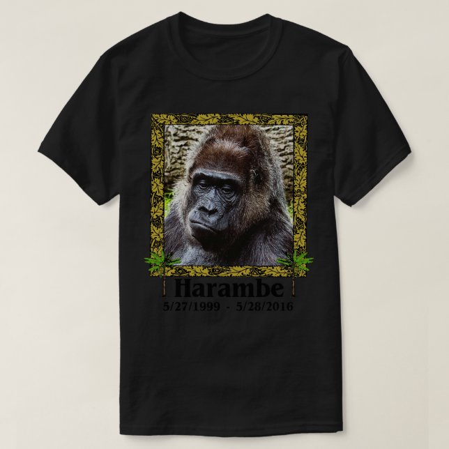 Harambe Memorial Wir Liebe Sie Erholung in Frieden T-Shirt (Design vorne)