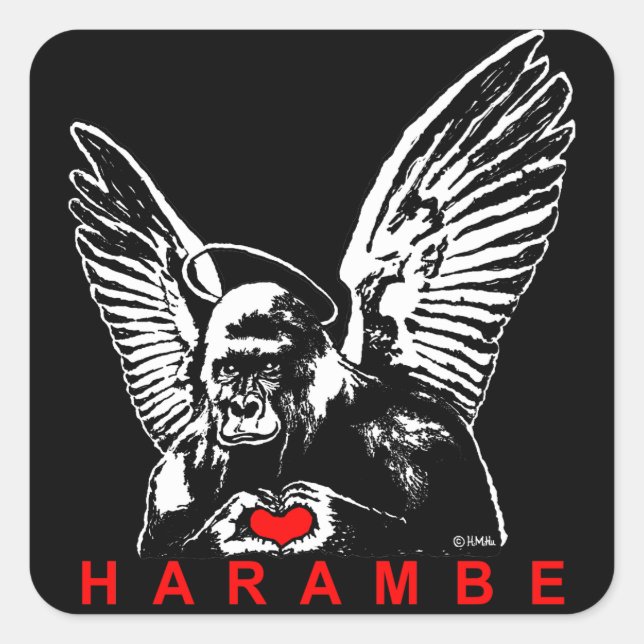 Harambe Quadratischer Aufkleber (Vorderseite)