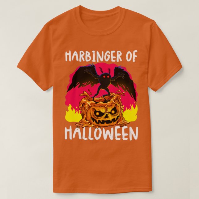 Harbinger of Halloween Mothman Folklore Creepy Cry T-Shirt (Design vorne)