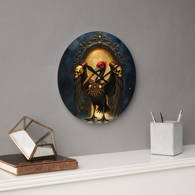 Harbinger of the Golden Gate The Nocturnal Pelican Große Wanduhr (Büro)